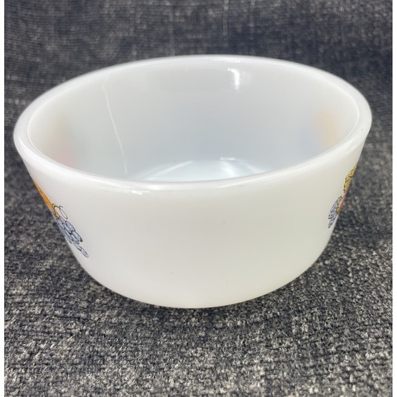 Vintage Anchor Hocking Fire King 6oz White Custard Cup Bounty Fruit Pattern #434 - Picture 4 of 10